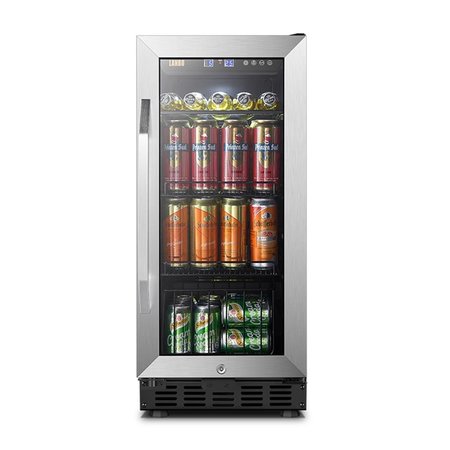 LANBO APPLIANCES 15 in. 80 Cans Compressor Beverage Refrigerator LA329380